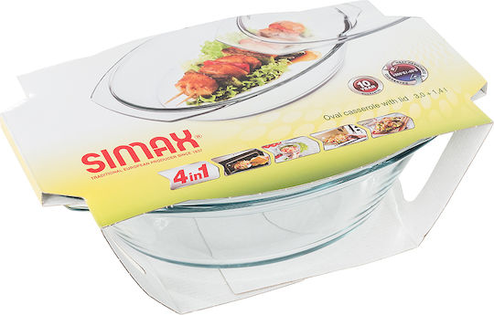 Simax Γάστρα Οβάλ Γυάλινη 3lt