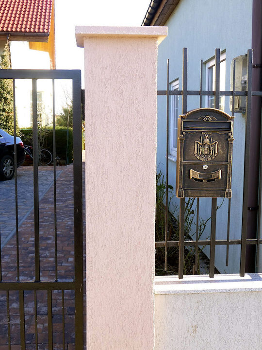 Strend Pro Cutie Poștală pentru Exterior Metalic în Culoarea Maro 25.5x9x41cm