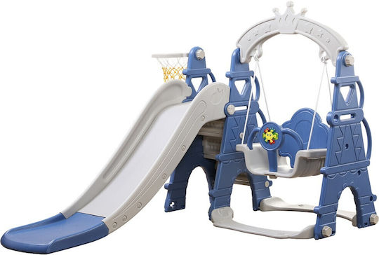 Homeone Playground Toys & Equipment with Basketball Hoop & Swing Blue for 2+ Years