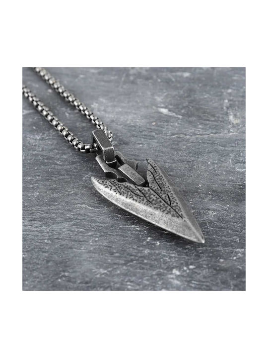 Κρεμαστό Κολιέ Βέλος Ανθρακί Απόχρωση Arrow Pendant Necklace In Anthracite Shade Molfss