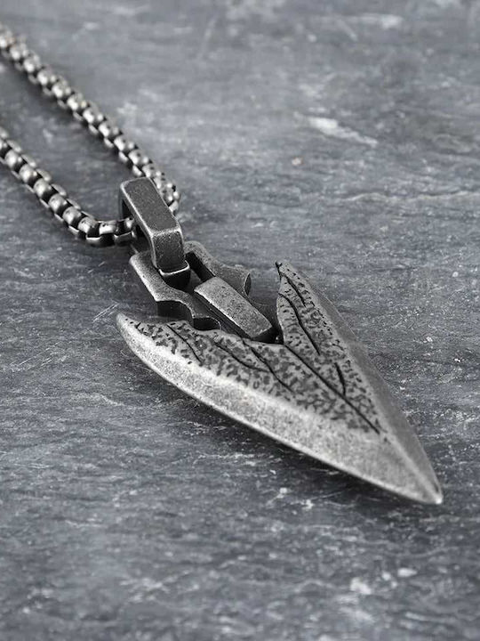 Κρεμαστό Κολιέ Βέλος Ανθρακί Απόχρωση Arrow Pendant Necklace In Anthracite Shade Molfss Κρεμαστό Κολιέ Βέλος Ανθρακί Απόχρωση Arrow Pendant Necklace In Anthracite Shade Molfss