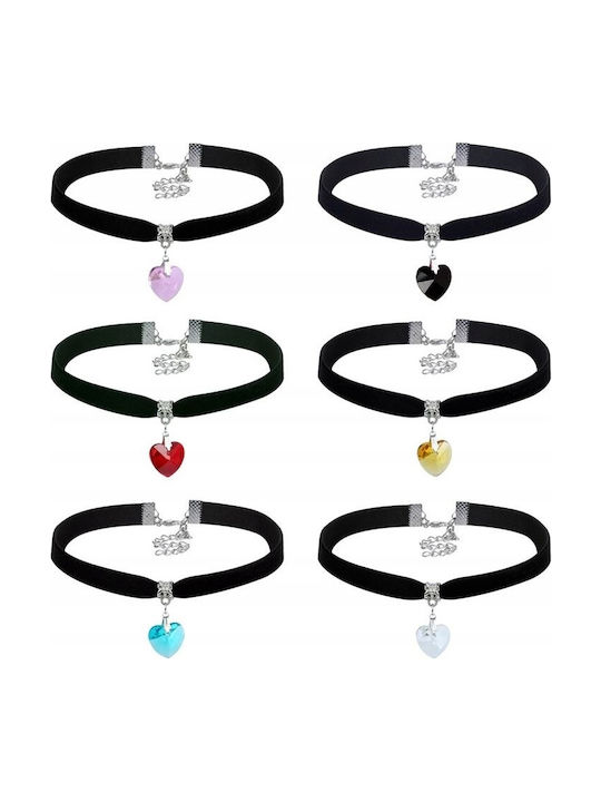 Choker με σχέδιο Καρδιά Μαύρο