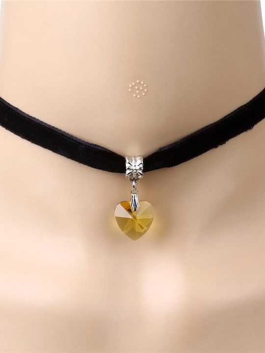 Choker με σχέδιο Καρδιά Μαύρο