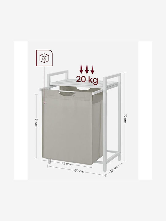 Wäschekorb Stoff 65l 50x33x72cm Graues
