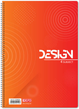 +Efo Spiral Notebook Homework A4 120 Sheets 4 Subjects 1pcs (Μiscellaneous Designs/Colors)
