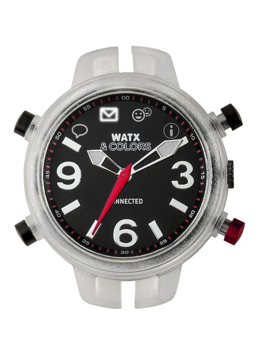 WATX & CO Γυναικείο Ρολόι 43mm Μπαταρίας με Καουτσούκ Λουράκι