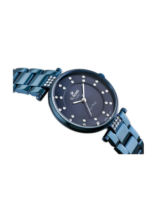 G.Rossi Women's Watch with Blue Metal Bracelet
