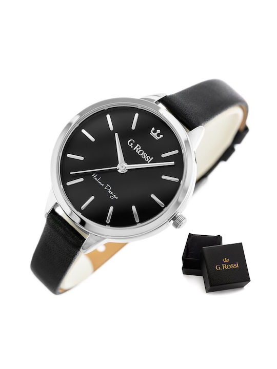 G.Rossi Women's Watch with Black Leather Strap