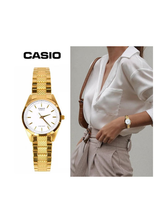 Casio Uhr mit Gold Metallarmband