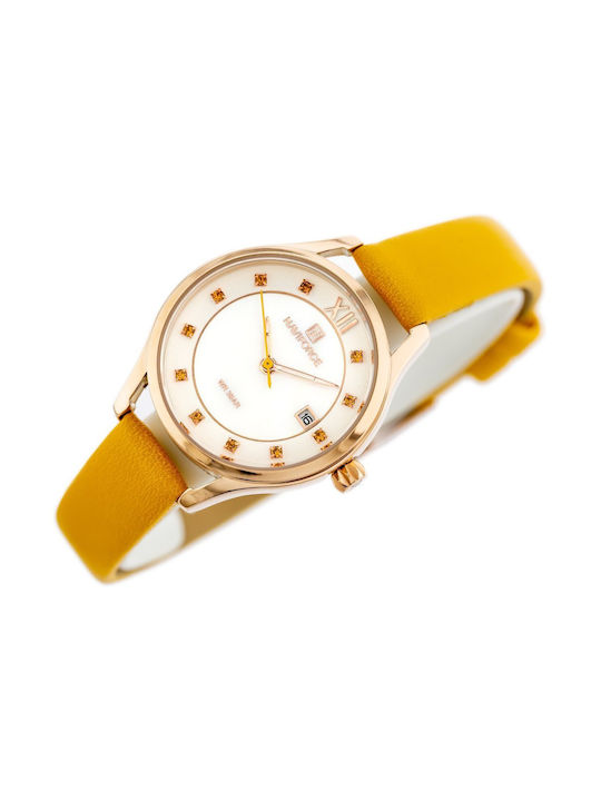 Naviforce Watch with Yellow Leather Strap