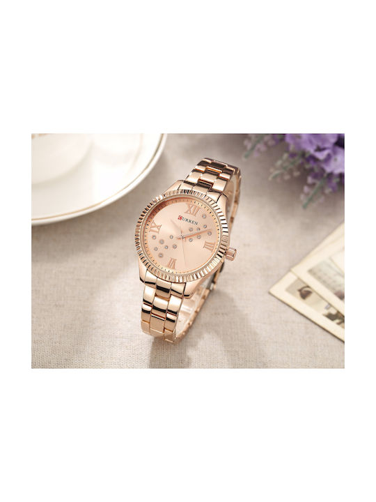 Curren Watch with Pink Gold Metal Bracelet