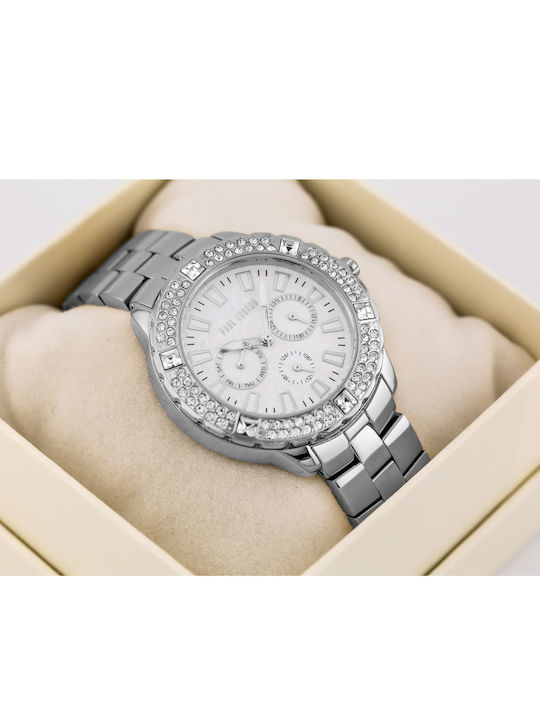 Paul Lorens Women's Watch Chronograph with Silver Metal Bracelet
