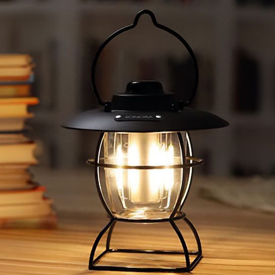 Sonora Акумулаторен LED Фенер за Къмпинг 170 Лумени 3.2W Черен