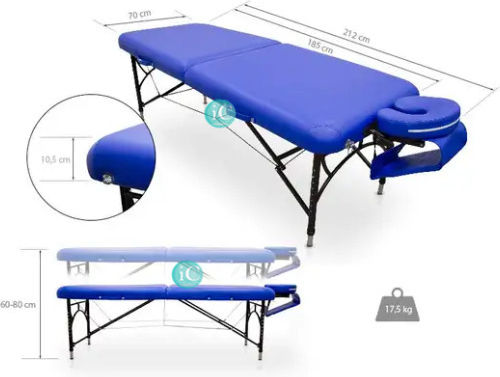 ICosmetics Aluminum Portable Orange Massage and Physiotherapy Bed 185x70cm