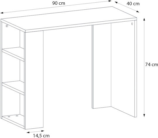 Γραφείο Netenia Ξύλινο sapphire oak 90x40x74εκ.