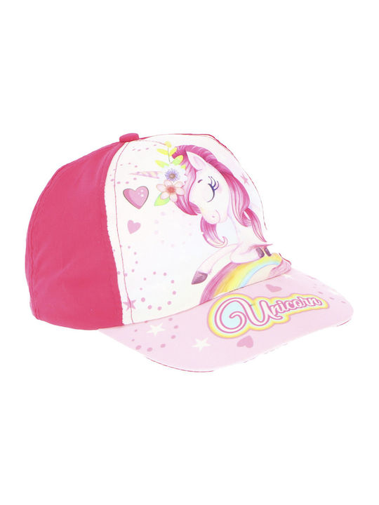 Disney Παιδικό Καπέλο Jockey Υφασμάτινο Unicorn Φούξια Ροζ/ Φούξια