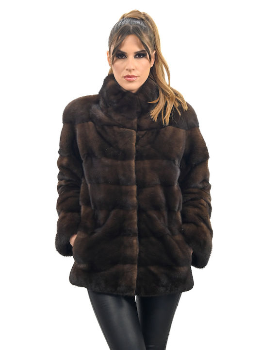 Fur mink cardigan (mink) Rose