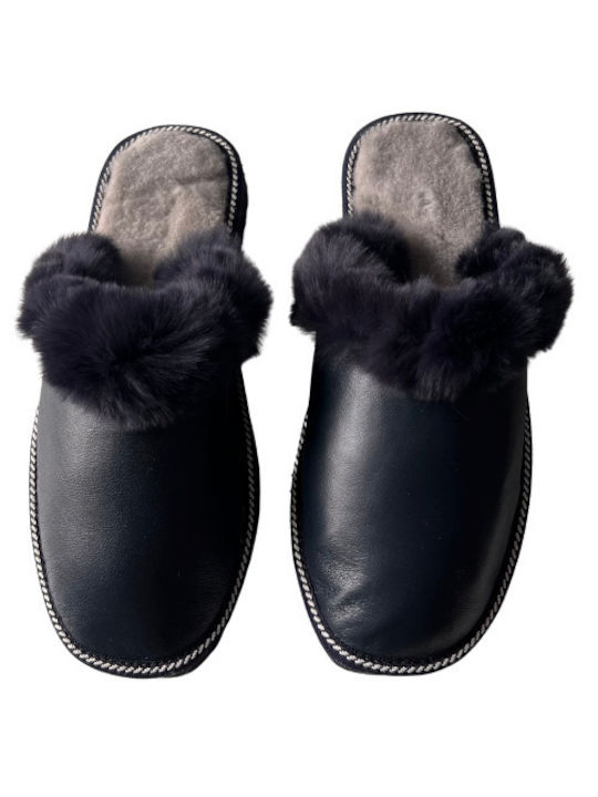 Furry Women's Slippers Blue