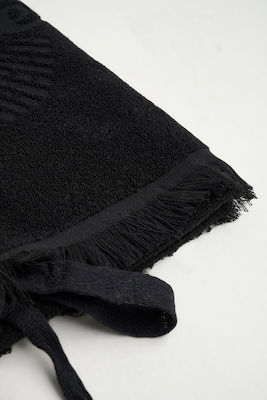 Cotton Beach Towel Cross Black