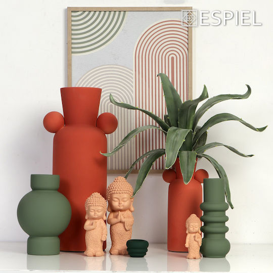 Buddha Figure Polyresin Beige 14cm