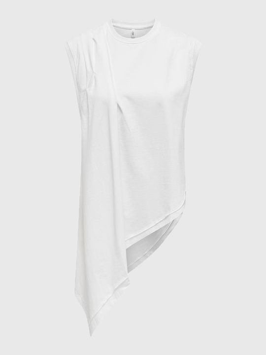 Only Damen Bluse Baumwolle Langärmelig Bright White