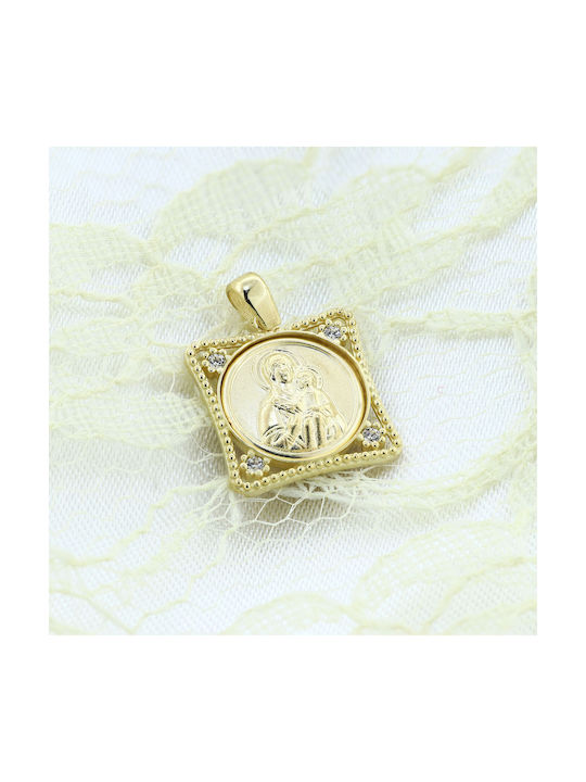 Pendant Kids Talisman with Virgin Mary from Gold 9K P-71429