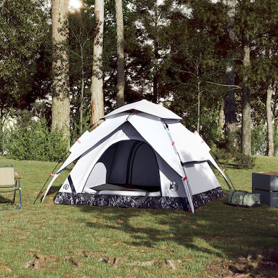 vidaXL Σκηνή Camping Λευκή 3 Εποχών για 3 Άτομα 370x180x116εκ.
