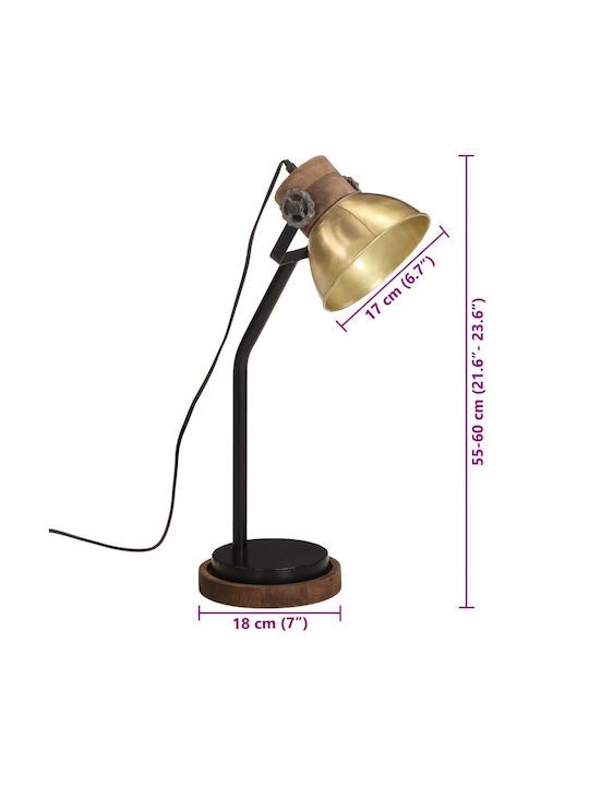 vidaXL Office Lamp for Socket E27 in Bronze Color