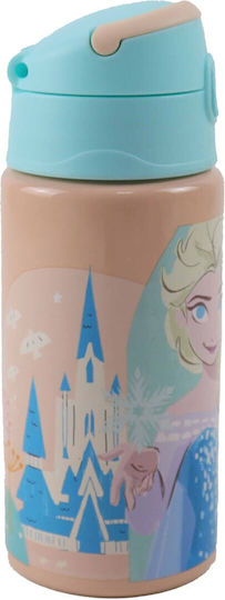 Gim Flip Kids Water Bottle Frozen Aluminium with Straw 500ml