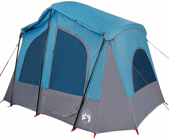 vidaXL Camping Tent Tunnel Blue for 5 People