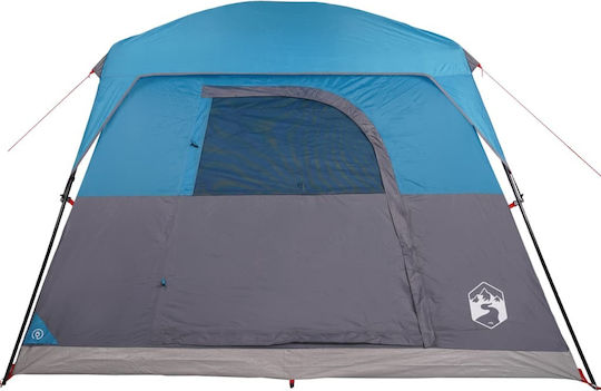 vidaXL Палатка За Къмпинг Синя За 4 Човека 245x215x190см