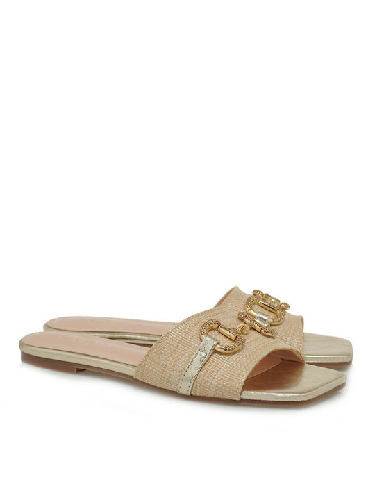 Seven Women's Flat Sandals in Beige Color