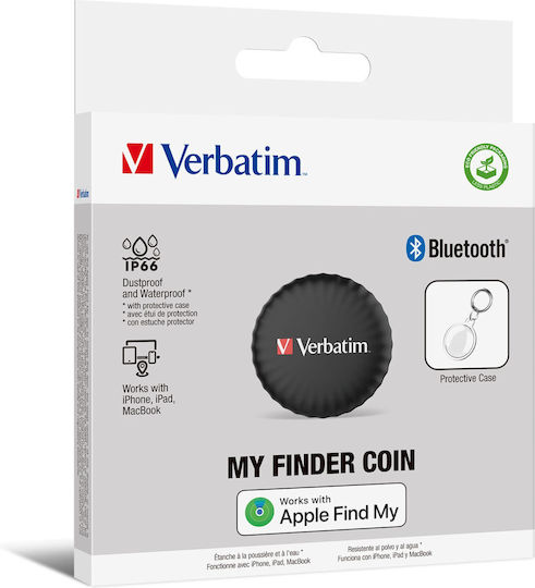 Verbatim My Finder Coin Black Compatible with Apple Find My