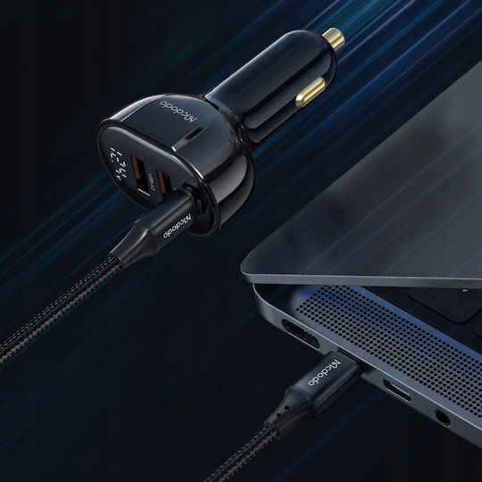 Mcdodo Încărcător Auto Cu Mufă De Brichetă 128W Cu Porturi 3xUSB-A Culoare Neagră
