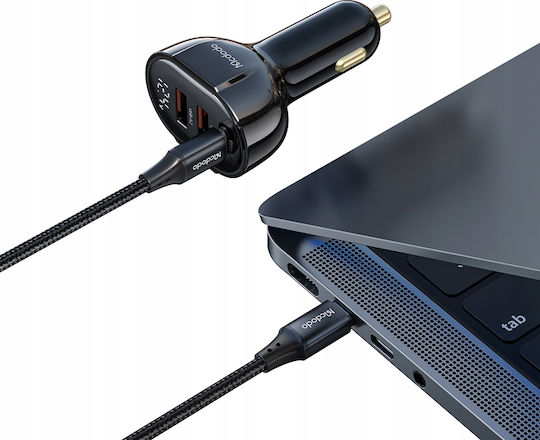 Mcdodo Încărcător Auto Cu Mufă De Brichetă 128W Cu Porturi 3xUSB-A Culoare Neagră