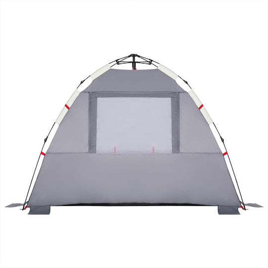 vidaXL Καλοκαιρινή Σκηνή Camping Igloo Γκρι για 3 Άτομα 370x180x116εκ.