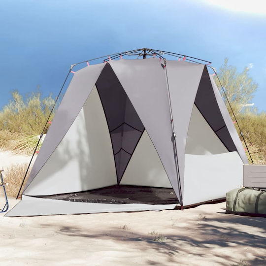 vidaXL Καλοκαιρινή Σκηνή Camping Γκρι για 4 Άτομα