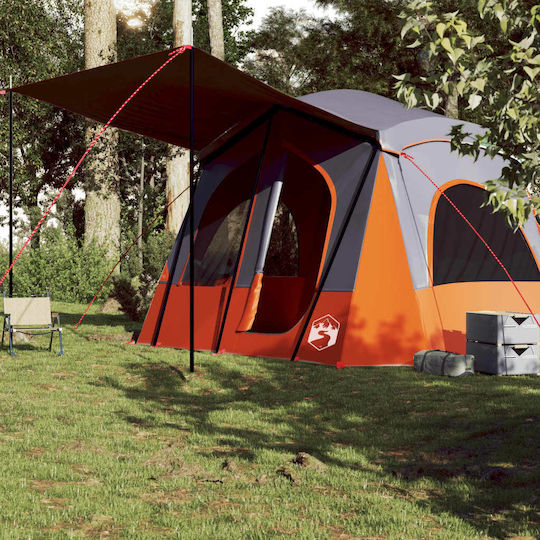 vidaXL Σκηνή Camping Γκρι για 5 Άτομα 340x297x210εκ. Γκρι/Πορτοκαλί