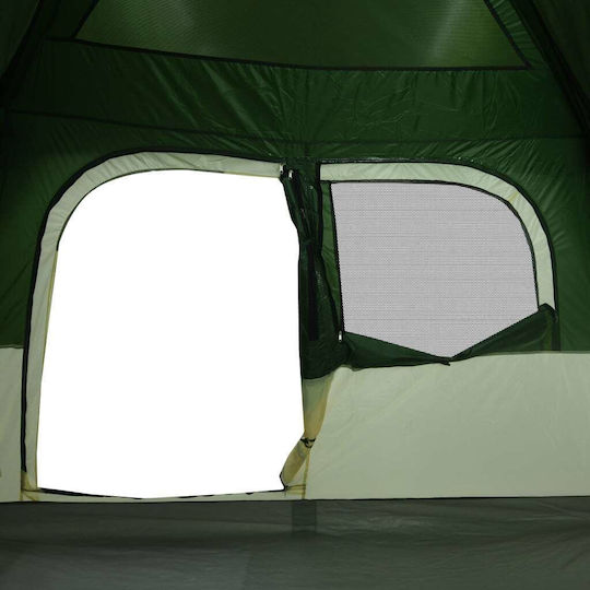 vidaXL Σκηνή Camping Πράσινη για 6 Άτομα 310x275x200εκ.