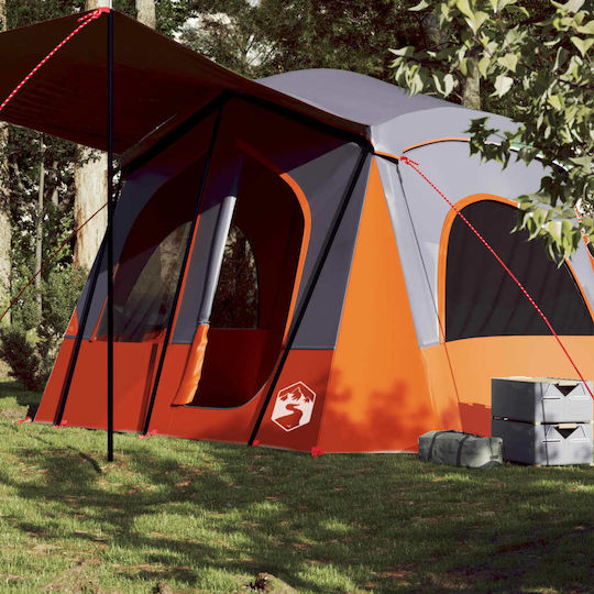 vidaXL Σκηνή Camping Γκρι για 5 Άτομα 340x297x210εκ. Γκρι/Πορτοκαλί