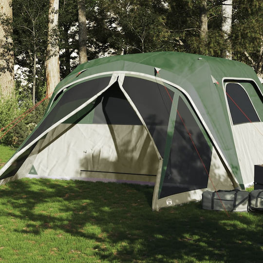 vidaXL Camping Tent Igloo Green for 6 People 305x400x205cm
