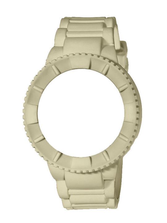 WATX & CO Καουτσούκ Λουράκι Μπεζ 43mm