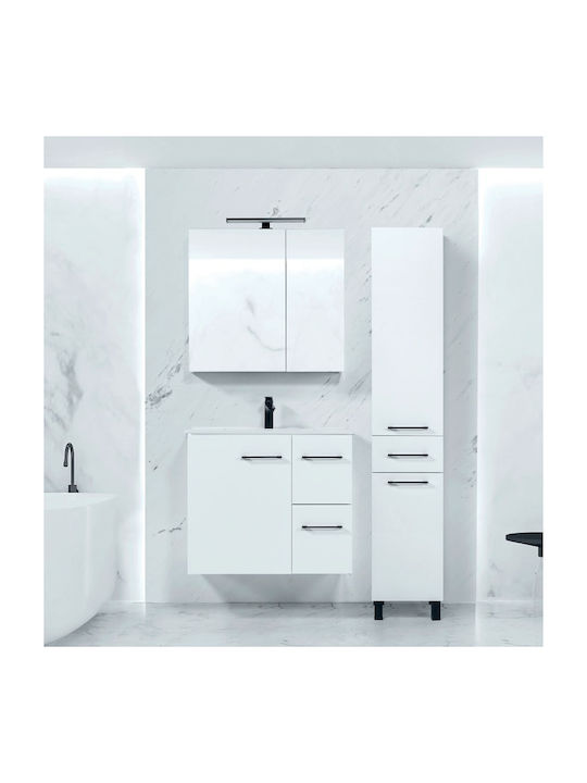 Mabo Oglindă de Baie Lumini LED 80x70cm Alb