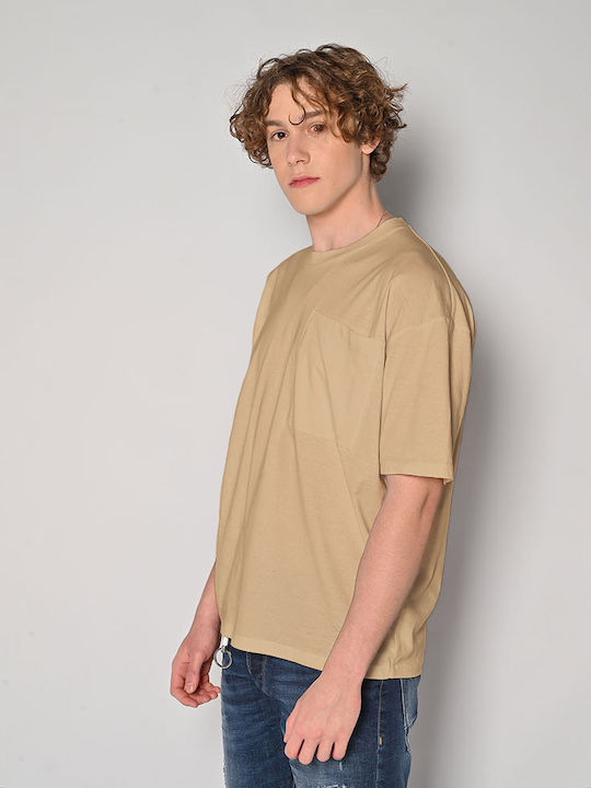 Brokers Jeans Men's Short Sleeve T-shirt Beige