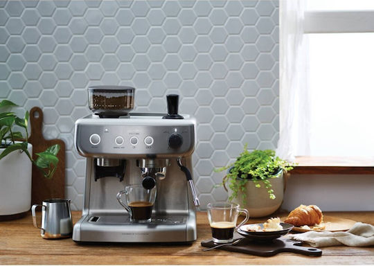 Breville Barista Max VCF126X Automatische Espressomaschine 1250W Druckreiniger 15bar mit Mahlwerk Silber VCF126X
