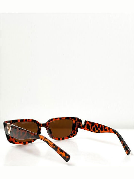 Looks Style Eyewear Unisex Γυαλιά Ηλίου με Χρυσό Μεταλλικό Σκελετό και Πορτοκαλί Φακό 74aez-98055