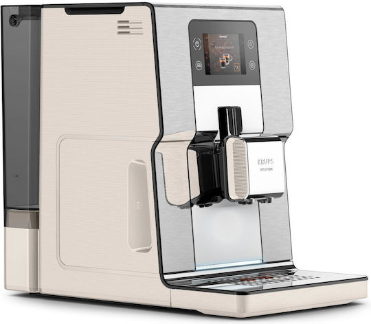 Krups Experience+ Αυτόματη Μηχανή Espresso 1550W Πίεσης 15bar με Μύλο Άλεσης Ασημί EA877A