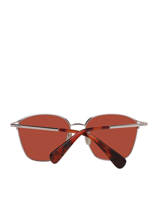 Max Mara Unisex Sunglasses with Silver Metal Frame and Red Lens MM 0043 54E