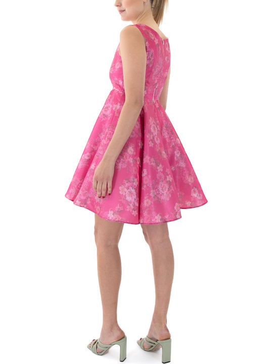 Summer Mini Dress for Wedding and Christening Pink JB-24017-Pink-Fuchsia