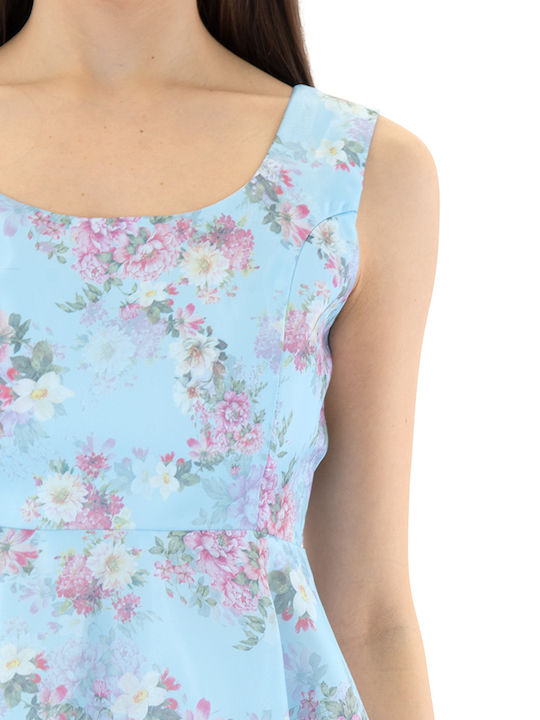 Summer Mini Dress for Wedding - Christening Light Blue